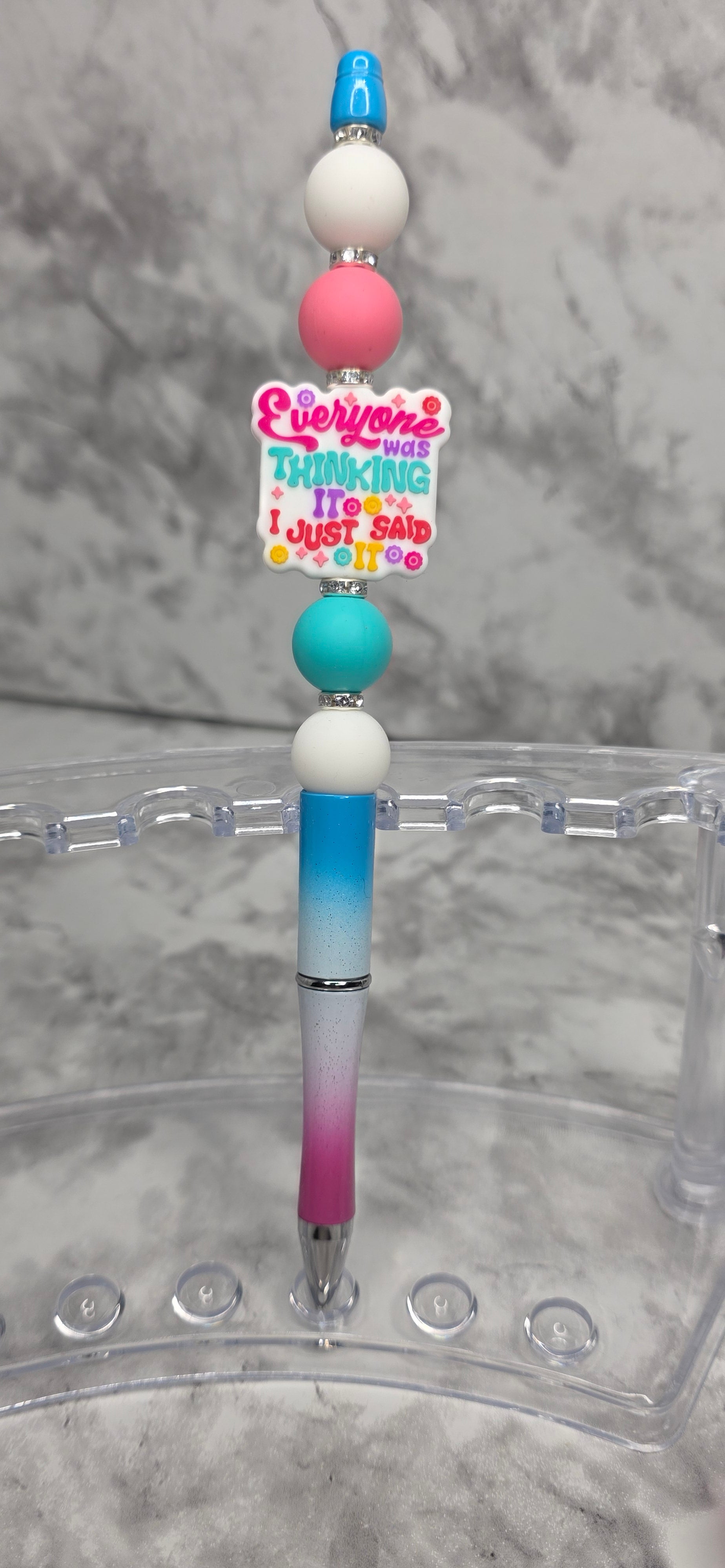 “Everyone Was Thinking It, I Just Said It” Beaded Pen – Colorful Statement Pen